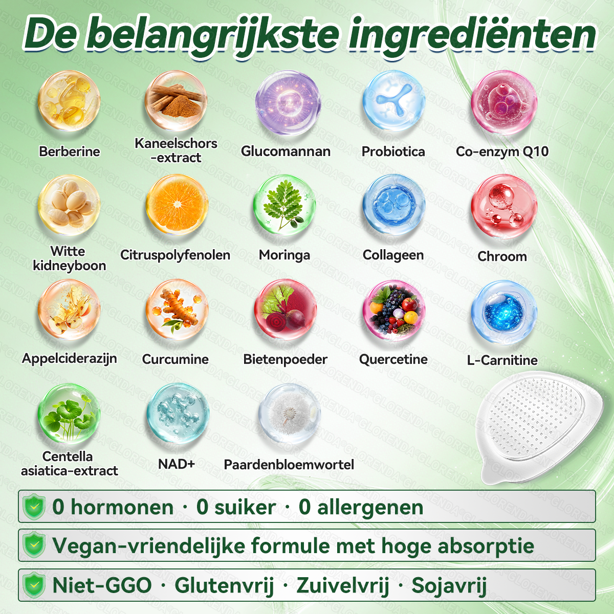 Officiële winkel | 🌿🌿𝗚𝗟𝗢𝗥𝗘𝗡𝗗𝗔® Moringa · Berberine + NAD+ – 10-in-1 Geavanceerde Nano Micronaald Patch (slechts 1× per dag, zichtbare veranderingen binnen 7 dagen) | Voor obesitas, losse huid, diabetes, slaapapneu, gewrichtsproblemen en meer