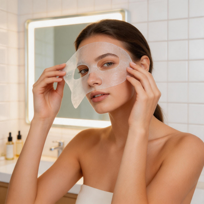 Verhelderend en zuiverend stoffen masker met tea tree-olie